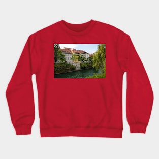 Ljubljanici River in Ljubljana, Slovenia Crewneck Sweatshirt